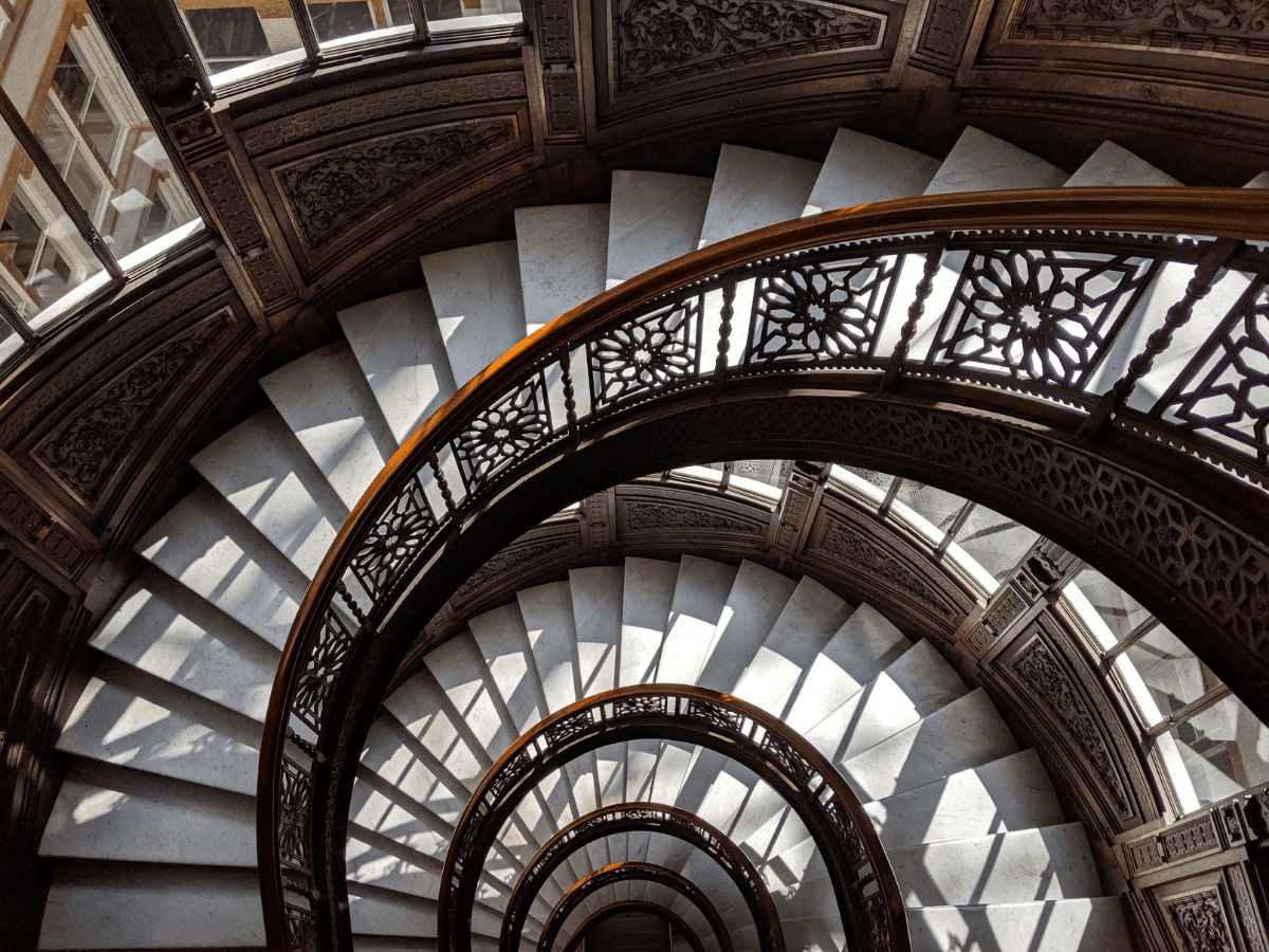 Frank Lloyd Wright Staircase at the Rookery 1