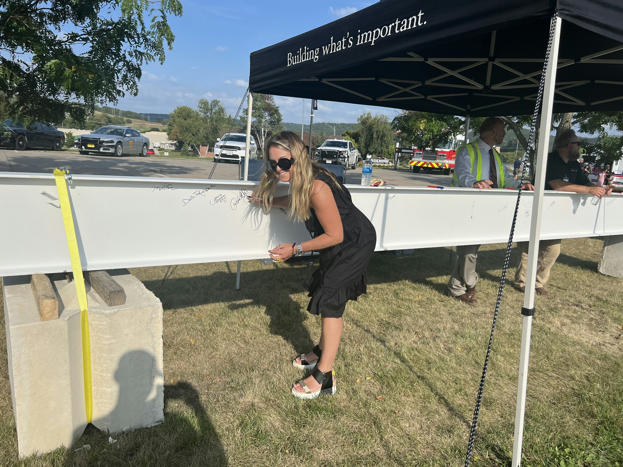 Rachel at beam signing Dakota County 2024